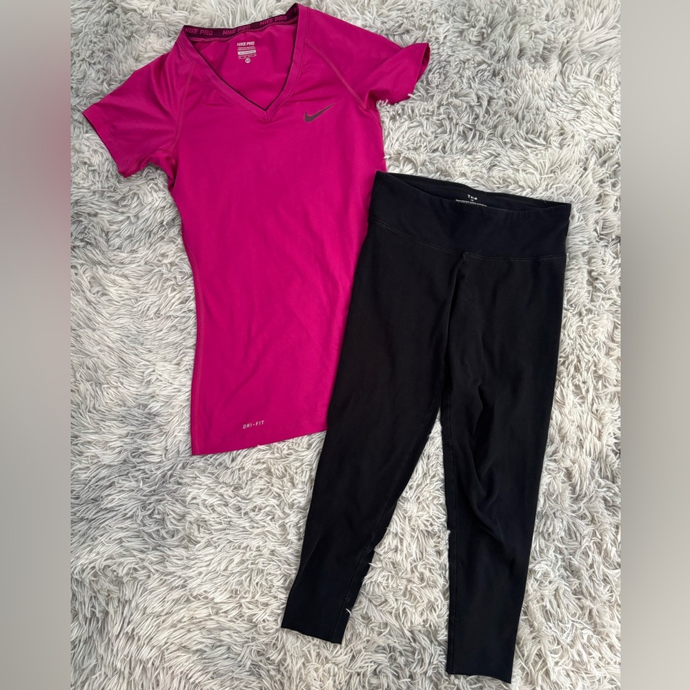 TNA cropped legging/Nike Pink Top combo